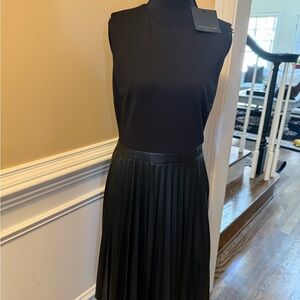 Marc New York Black Pleated Midi Dress